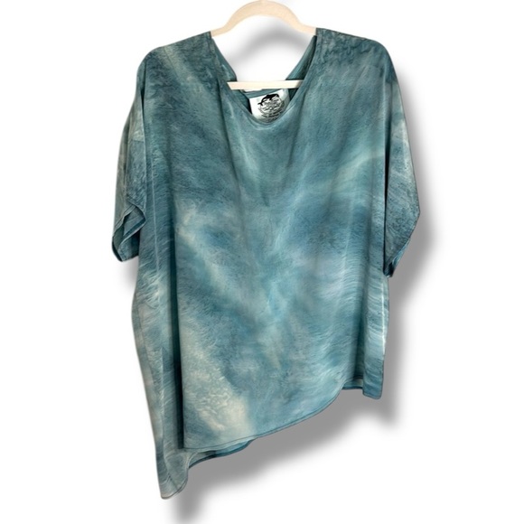 Blackfish Studio Hand Painted Washable Silk A Symmetric Blouse Size L/XL - Picture 1 of 3